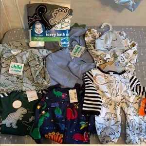 RESERVED Mixed lot baby boy 3-6mo dinosaurs NWT